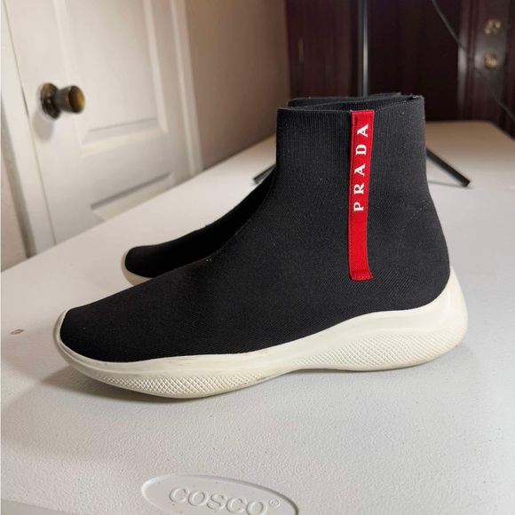 Prada Logo Band Sock Sneaker hi-Top Sock Sneakers Men 7 UK / US 8 - Picture 6 of 13